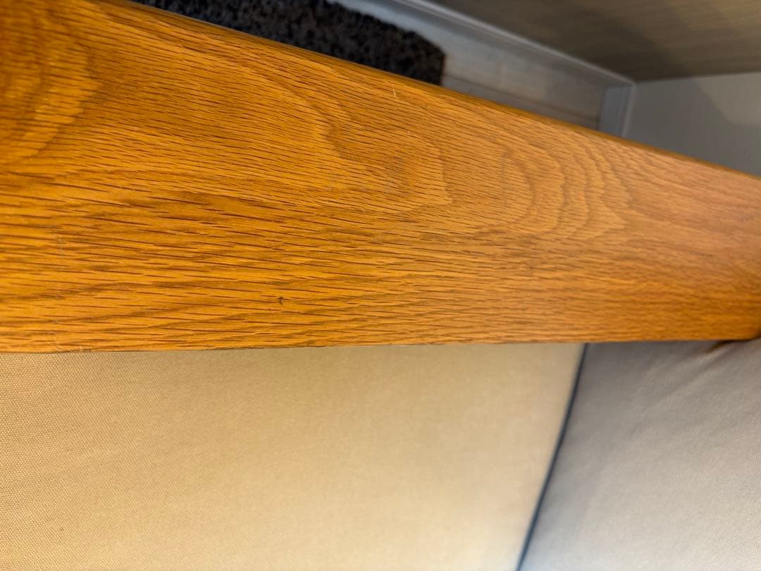 無印良品　ベージュ 布製 2人掛けソファ 木製フレーム