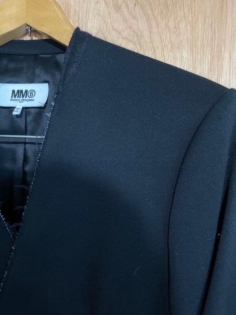 MM6 カットオフノーカラー テーラード ジャケット