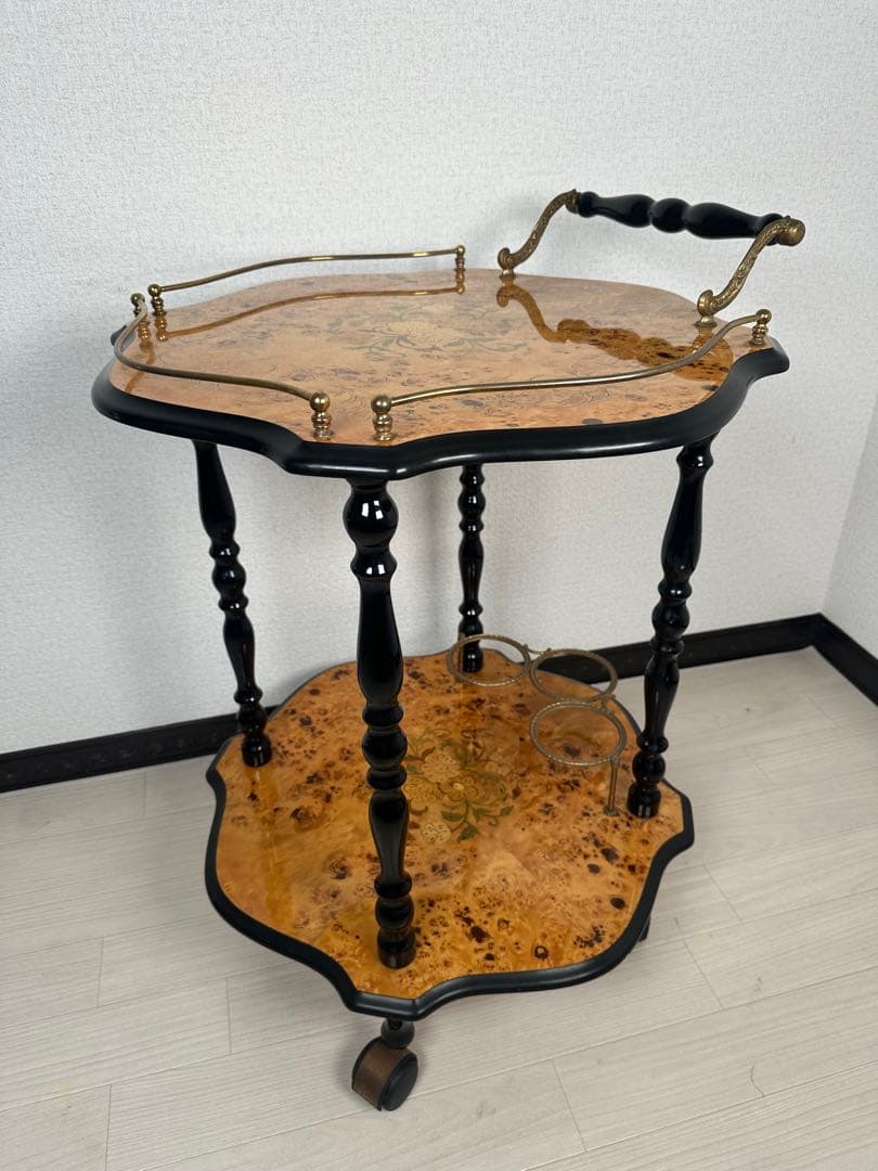 キッチンワゴン イタリア製 象嵌 高級 ワゴンテーブル ※i1※