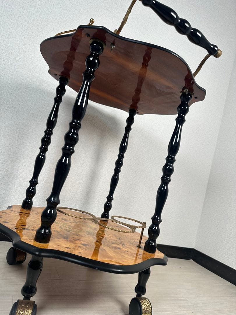 キッチンワゴン イタリア製 象嵌 高級 ワゴンテーブル ※i1※