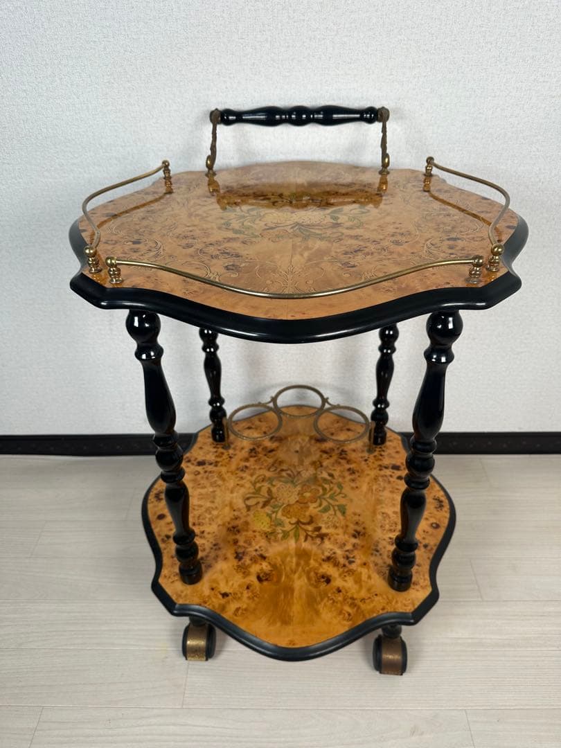 キッチンワゴン イタリア製 象嵌 高級 ワゴンテーブル ※i1※