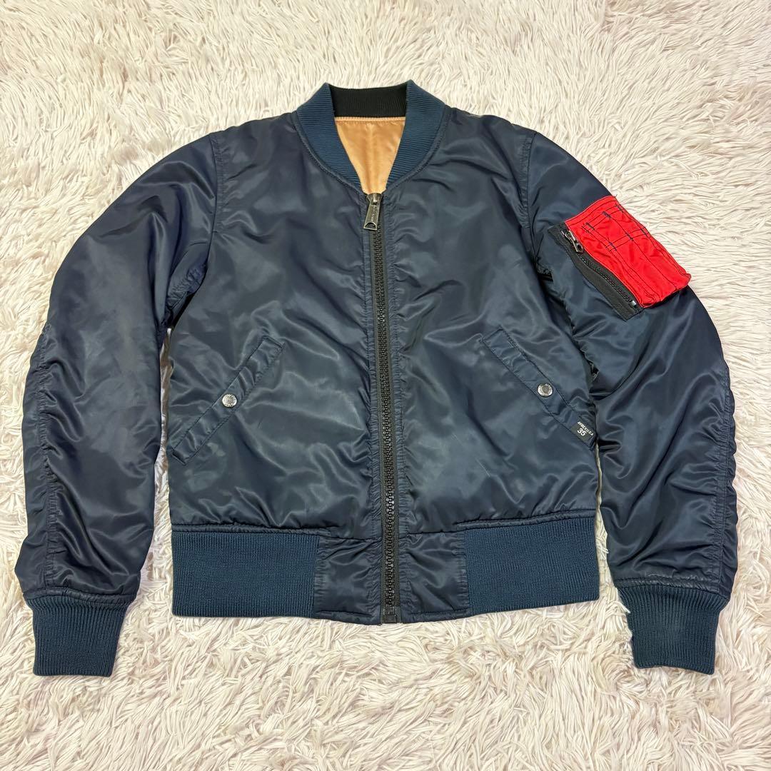 希少　アヴィレックス　AVIREX (S) ma-1　ユニオンジャック　35周年