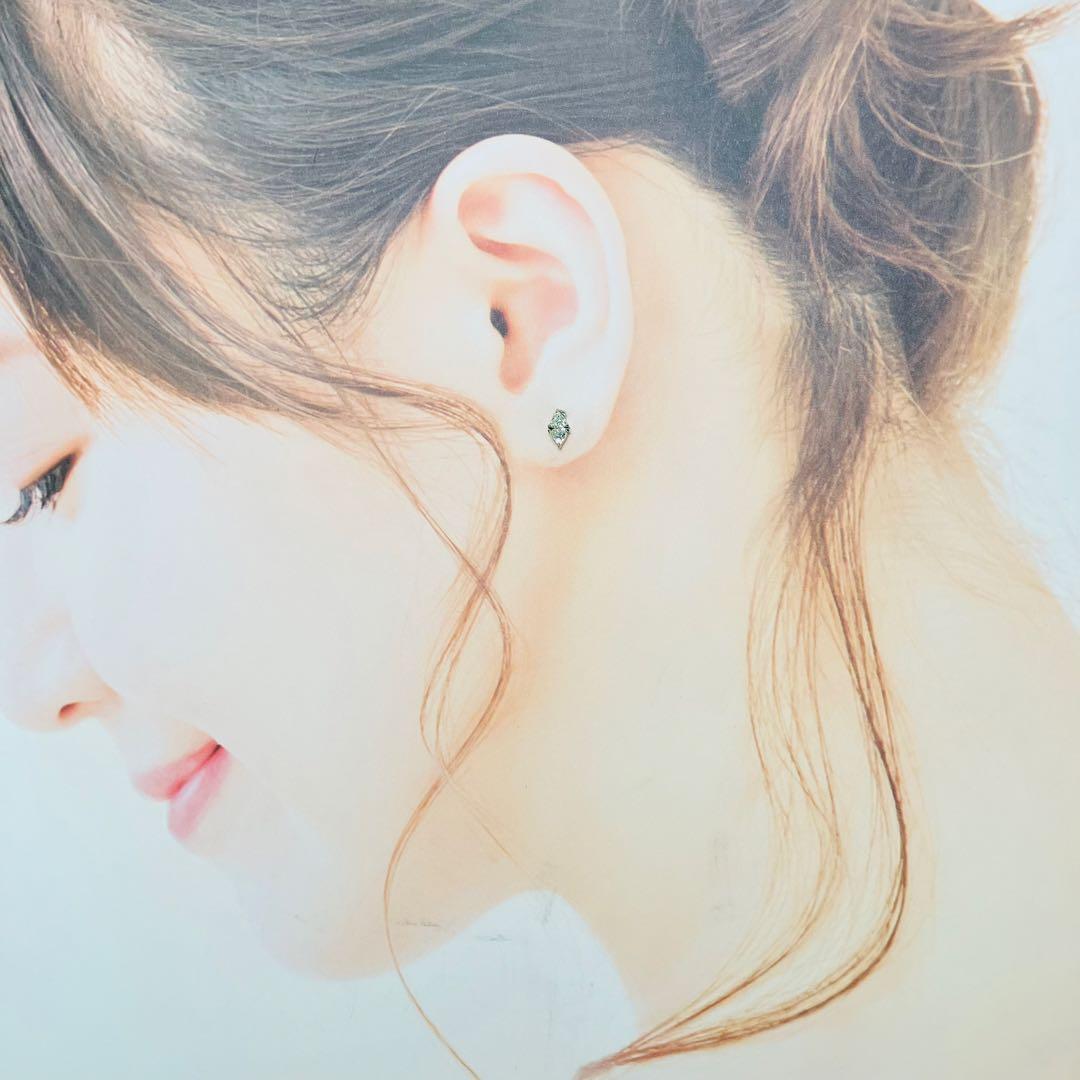 Pt900 トライアングルカット 天然ダイヤモンド ピアス D: 0.410ct