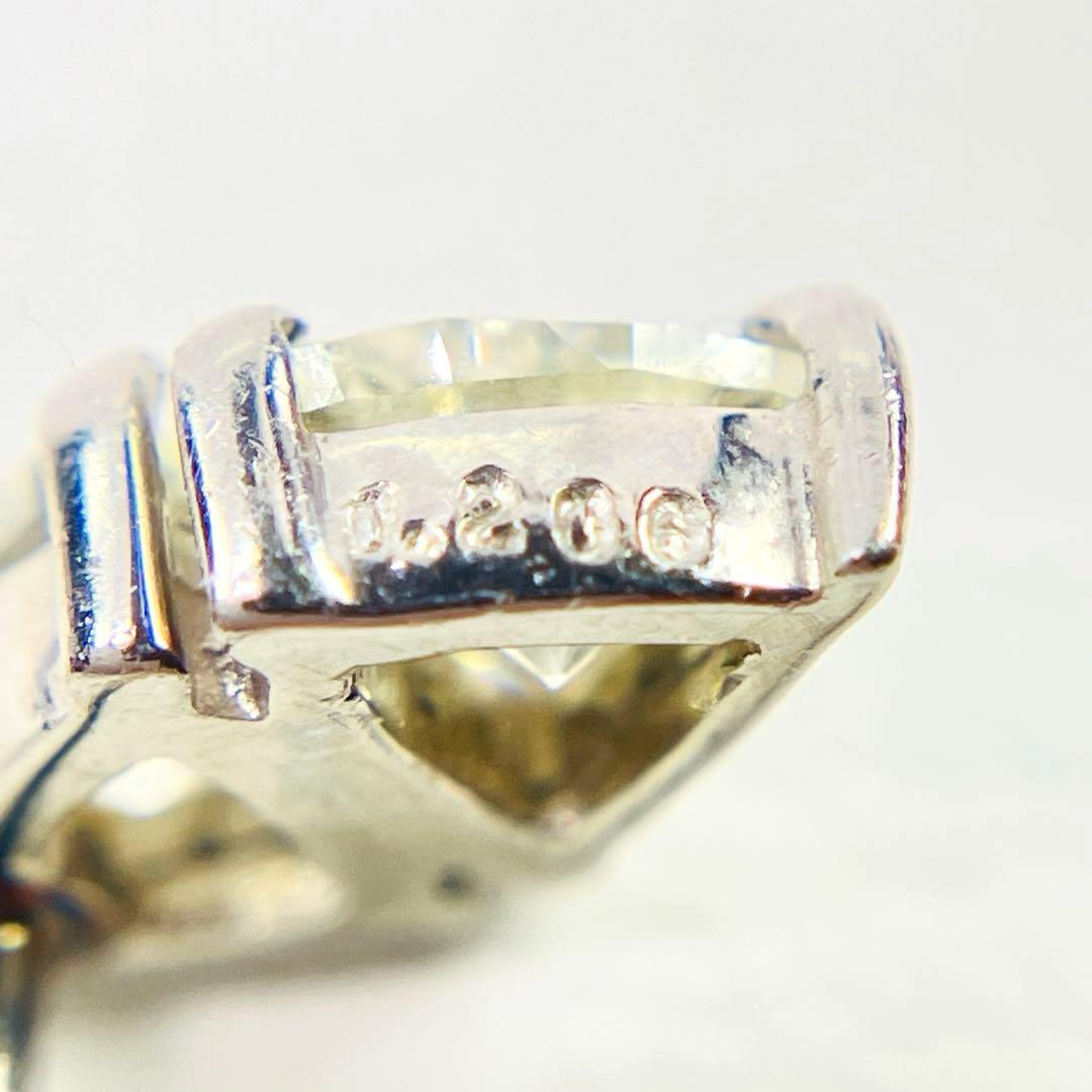 Pt900 トライアングルカット 天然ダイヤモンド ピアス D: 0.410ct