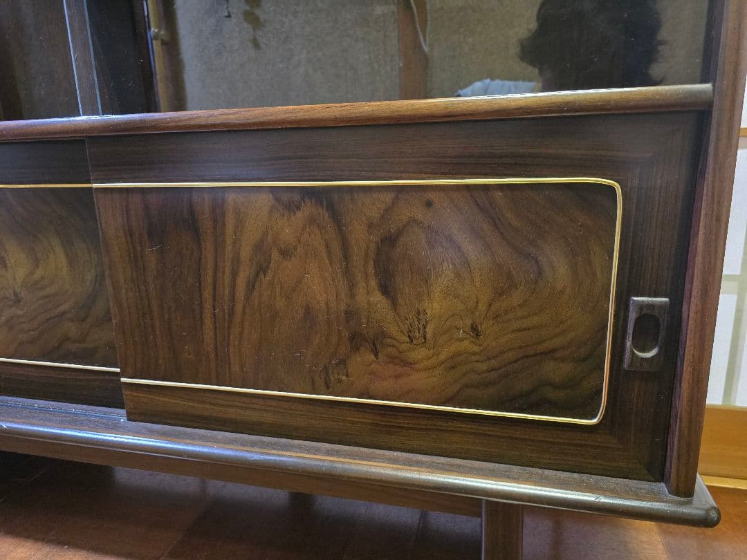 和風ダークブラウンキャビネット茶箪笥 飾り棚 サイドボード