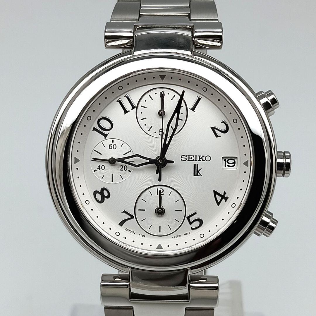 【美品 クロノグラフ】セイコー　ルキア　レディース腕時計　A9I-2