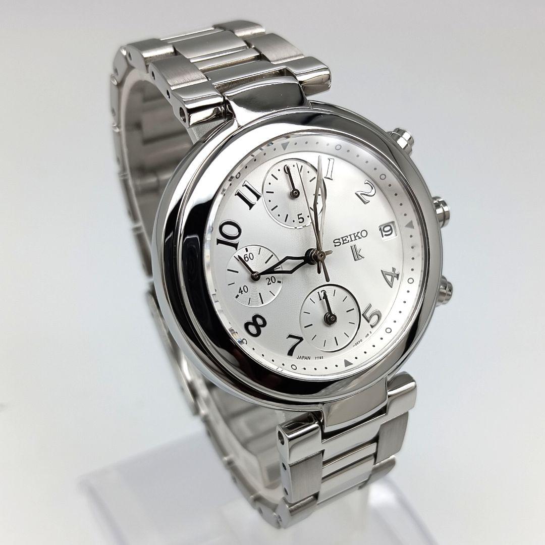 【美品 クロノグラフ】セイコー　ルキア　レディース腕時計　A9I-2