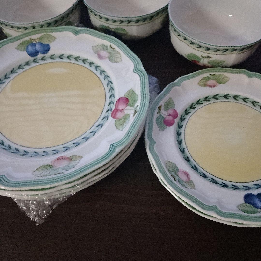 ゆずりんビレロイ&ボッホ　フレンチガーデン　ボウル 3個　ケーキ皿　中皿