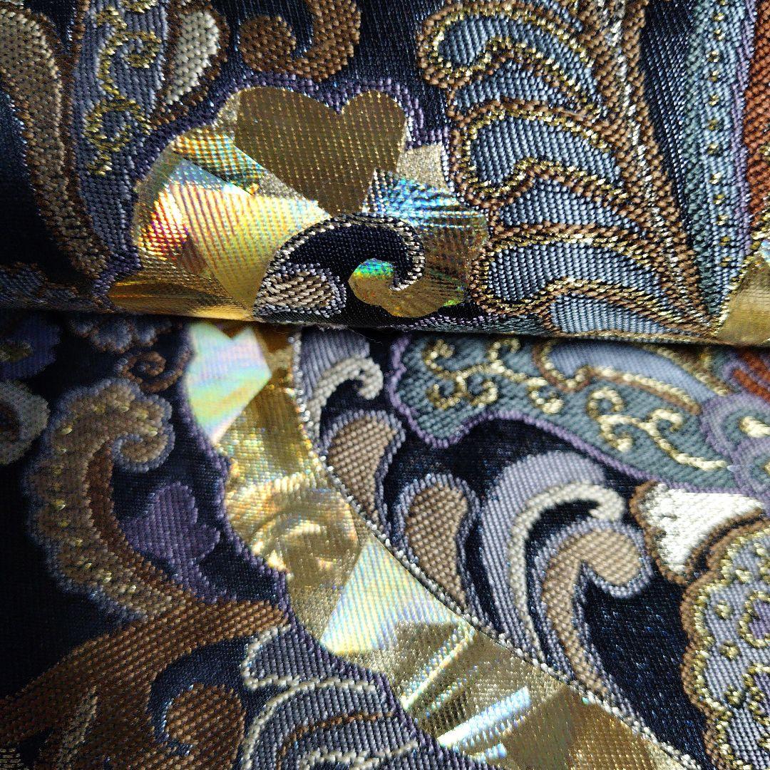 新春価格 伝統工芸士 堀省平 袋帯 豪華 金彩 袋帯 絹 未仕立て品