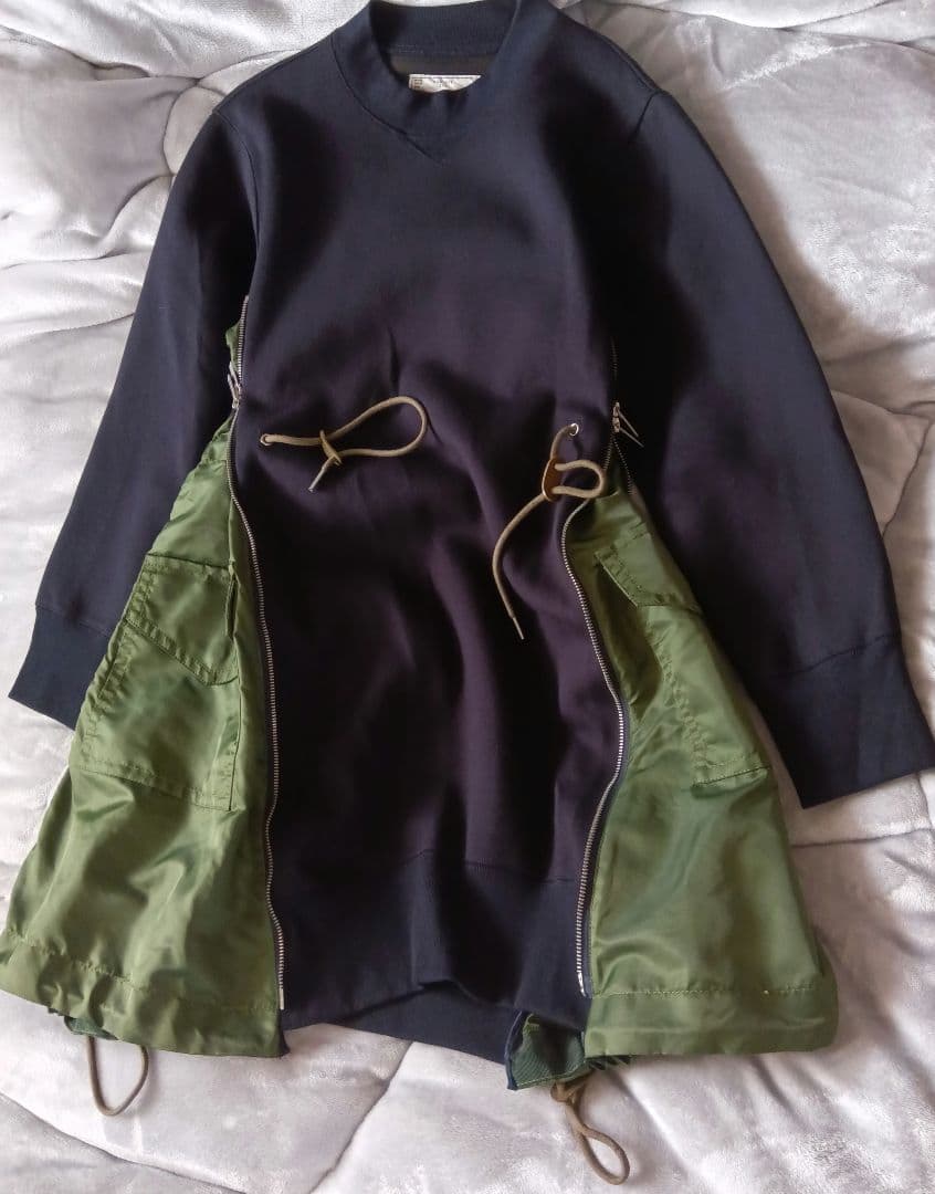 トップス sacai Sponge Sweat Nylon Twill Dress