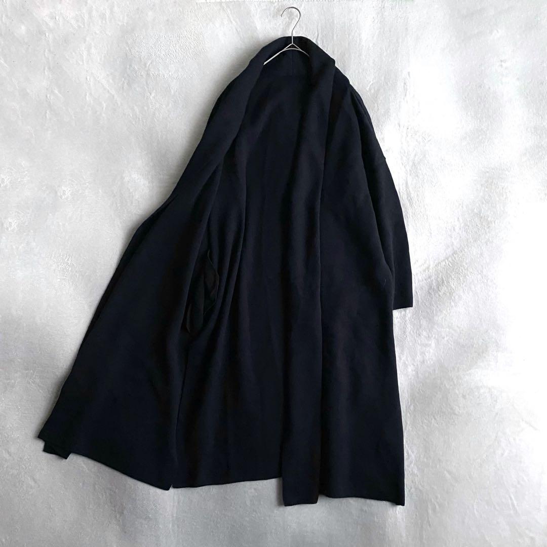 【定価4万✨】ドゥーズィエムクラス　スムースニットガウンコート　ネイビー　ウール