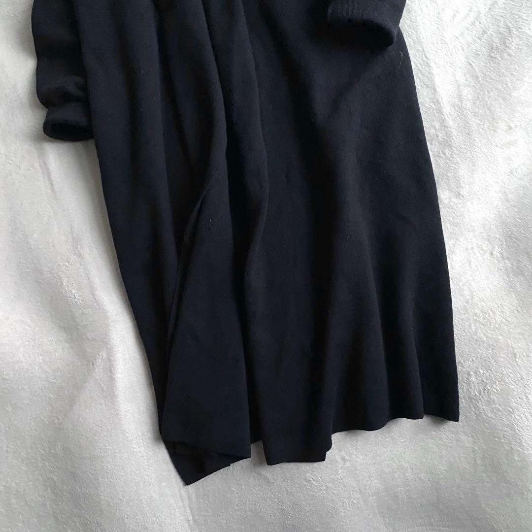 【定価4万✨】ドゥーズィエムクラス　スムースニットガウンコート　ネイビー　ウール