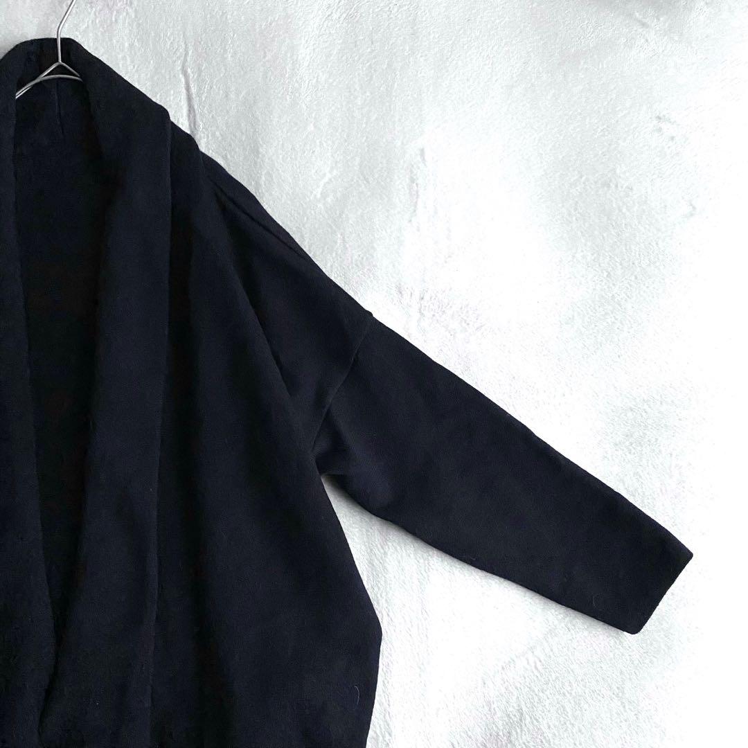 【定価4万✨】ドゥーズィエムクラス　スムースニットガウンコート　ネイビー　ウール