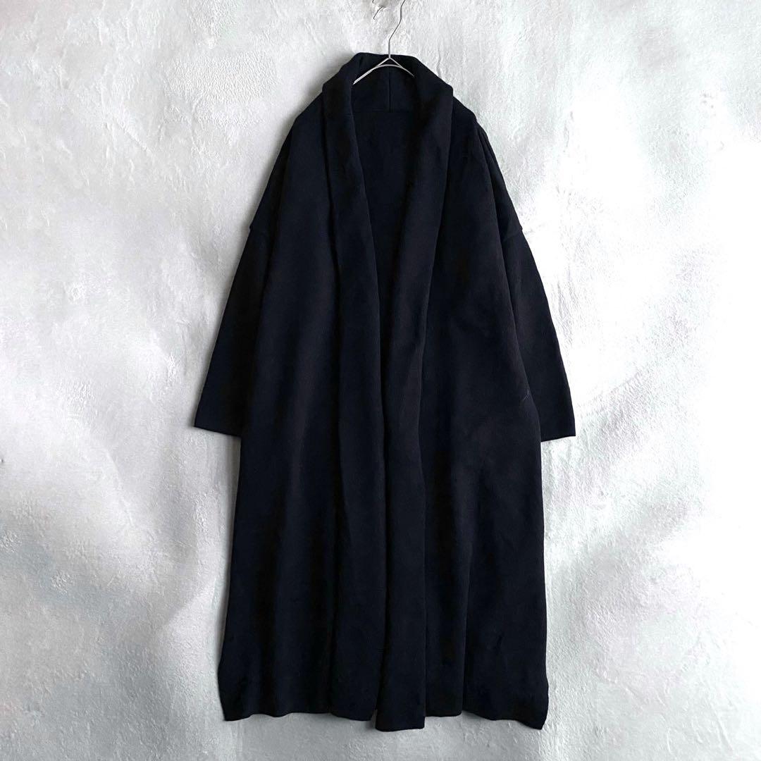 【定価4万✨】ドゥーズィエムクラス　スムースニットガウンコート　ネイビー　ウール