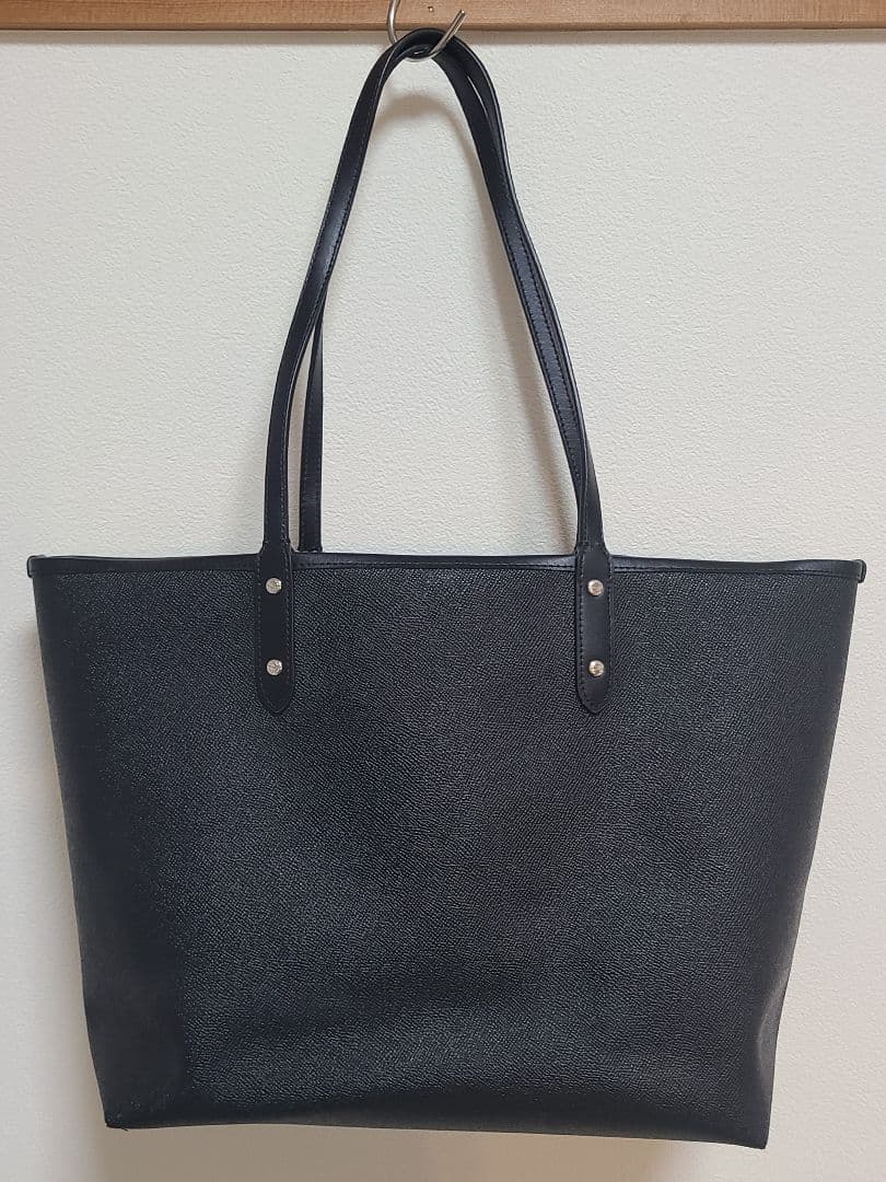 【ポーチ付属】COACH トートバッグ 大容量 A4 ブラック