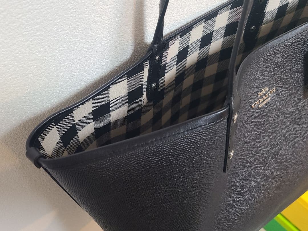 【ポーチ付属】COACH トートバッグ 大容量 A4 ブラック