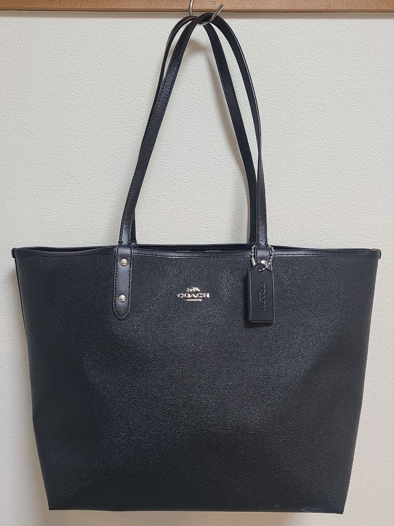 【ポーチ付属】COACH トートバッグ 大容量 A4 ブラック