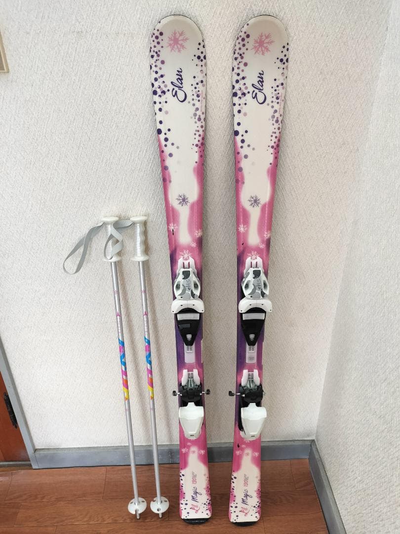 キッズ・ジュニア用 ELAN スキー4点セット 130cm ポール・バッグ付