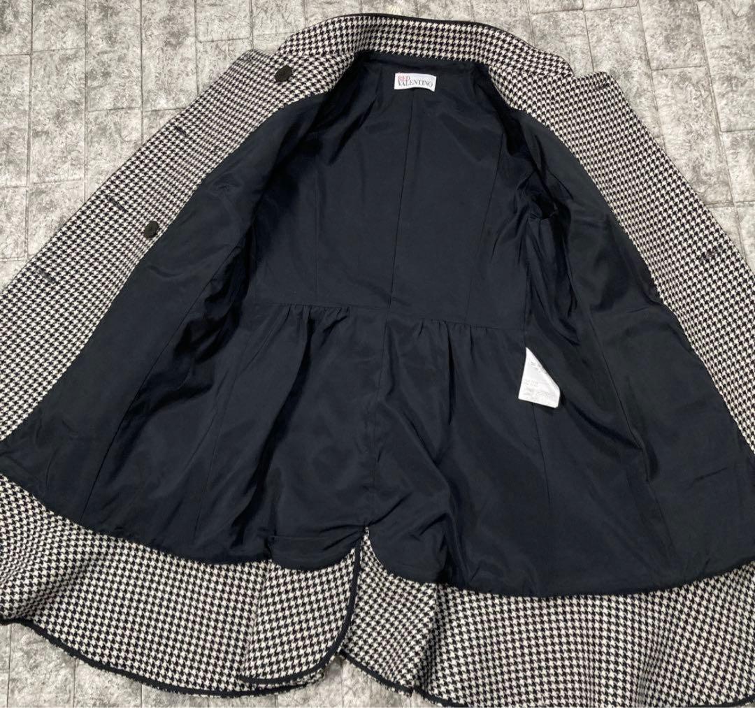 RED VARENTINO スタンドカラーコート　千鳥格子
