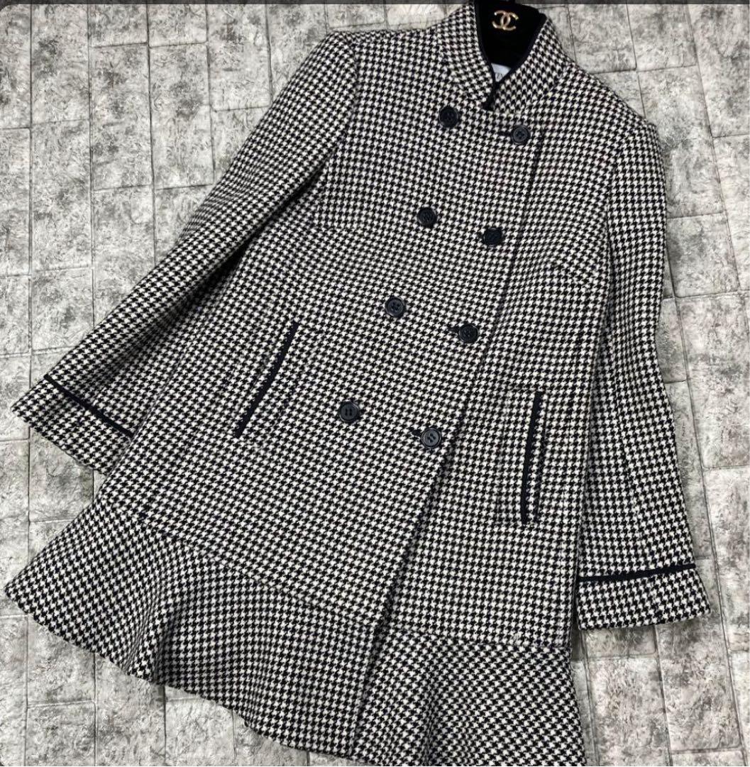 RED VARENTINO スタンドカラーコート　千鳥格子