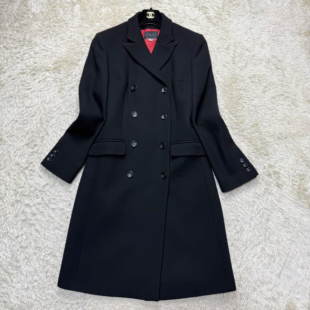大きいサイズ XL D&Gドルガバ チェスターコート ロング ダブル ブラック
