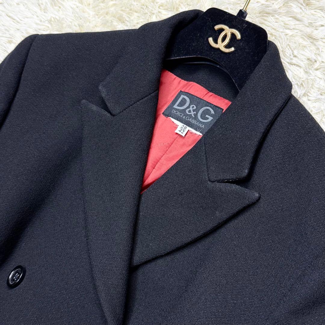 大きいサイズ XL D&Gドルガバ チェスターコート ロング ダブル ブラック