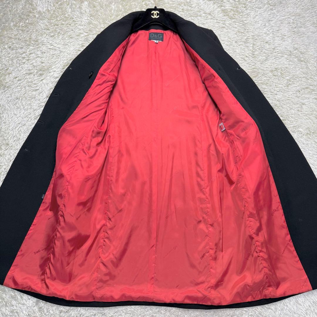 大きいサイズ XL D&Gドルガバ チェスターコート ロング ダブル ブラック