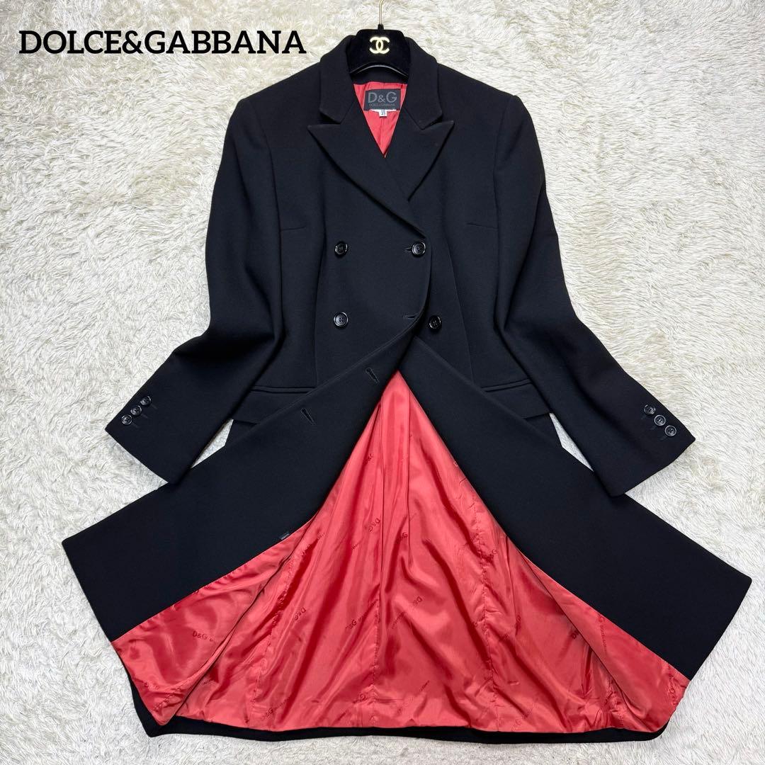 大きいサイズ XL D&Gドルガバ チェスターコート ロング ダブル ブラック