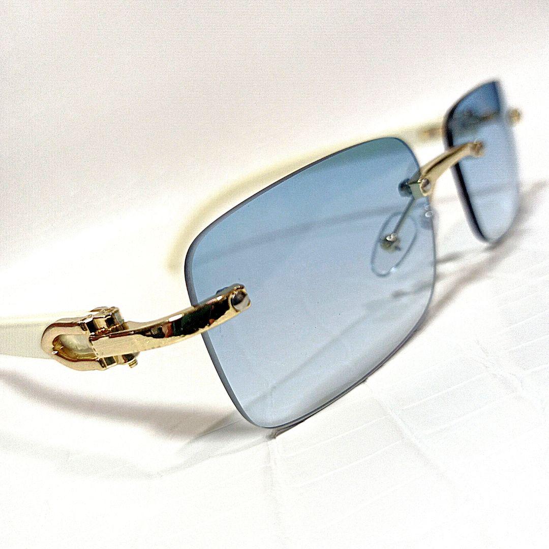 リムレス■サングラス■スクエア■ブルーグラデーションレンズ■未使用品⑪
