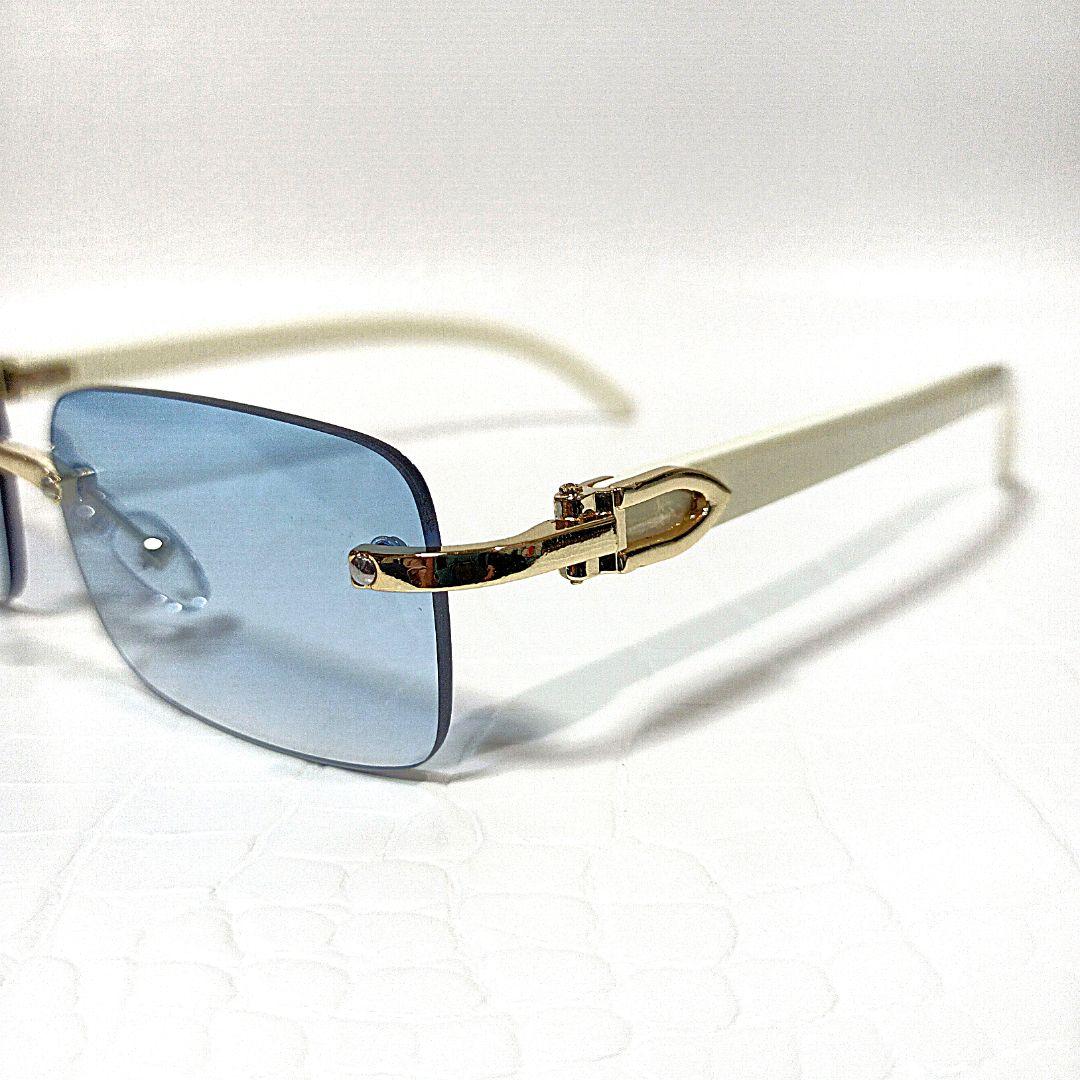 リムレス■サングラス■スクエア■ブルーグラデーションレンズ■未使用品⑪