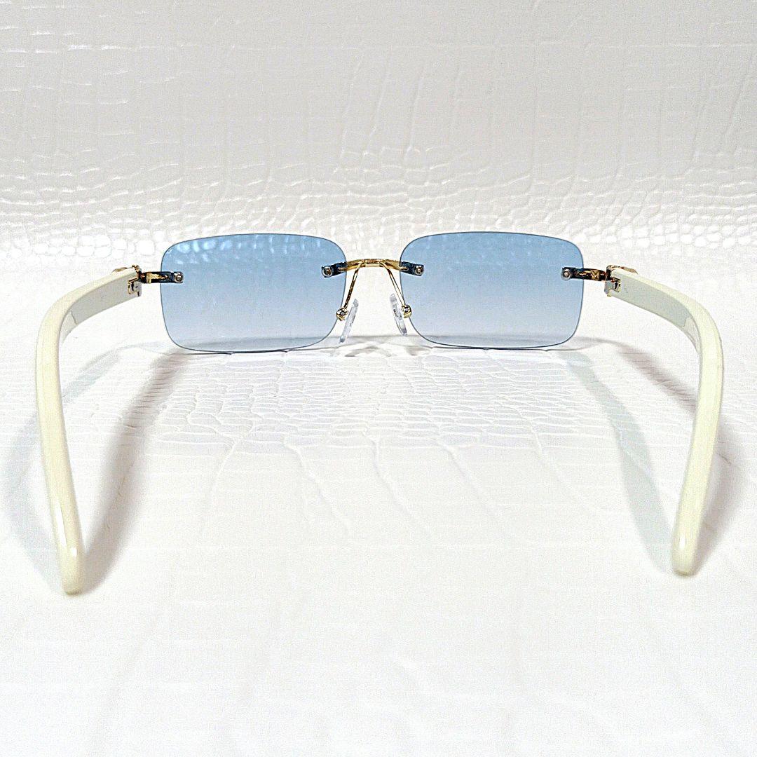 リムレス■サングラス■スクエア■ブルーグラデーションレンズ■未使用品⑪