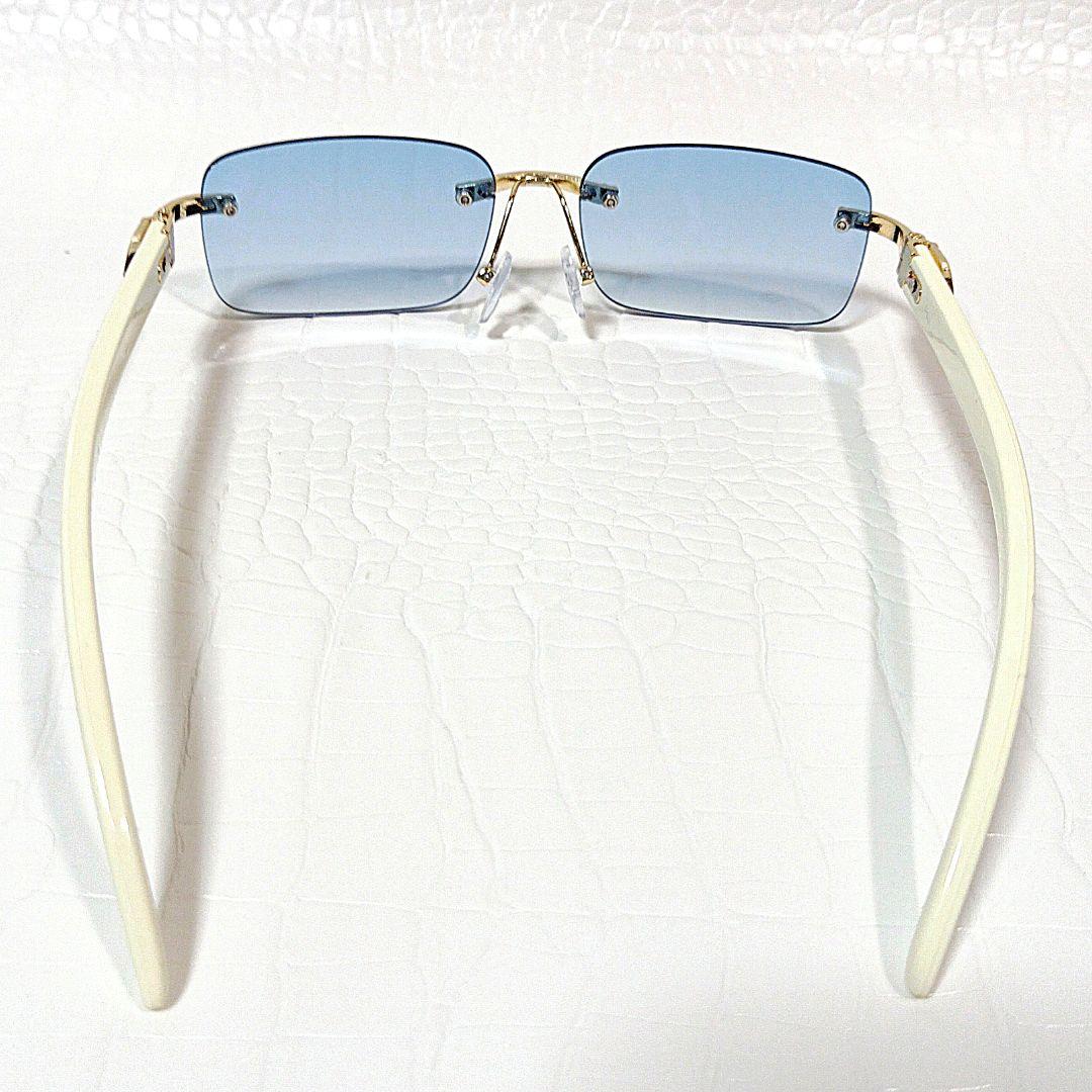 リムレス■サングラス■スクエア■ブルーグラデーションレンズ■未使用品⑪