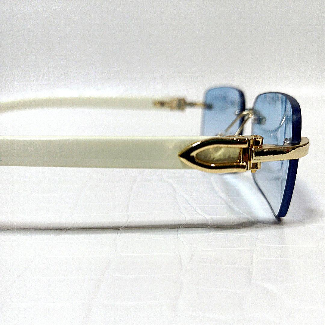 リムレス■サングラス■スクエア■ブルーグラデーションレンズ■未使用品⑪