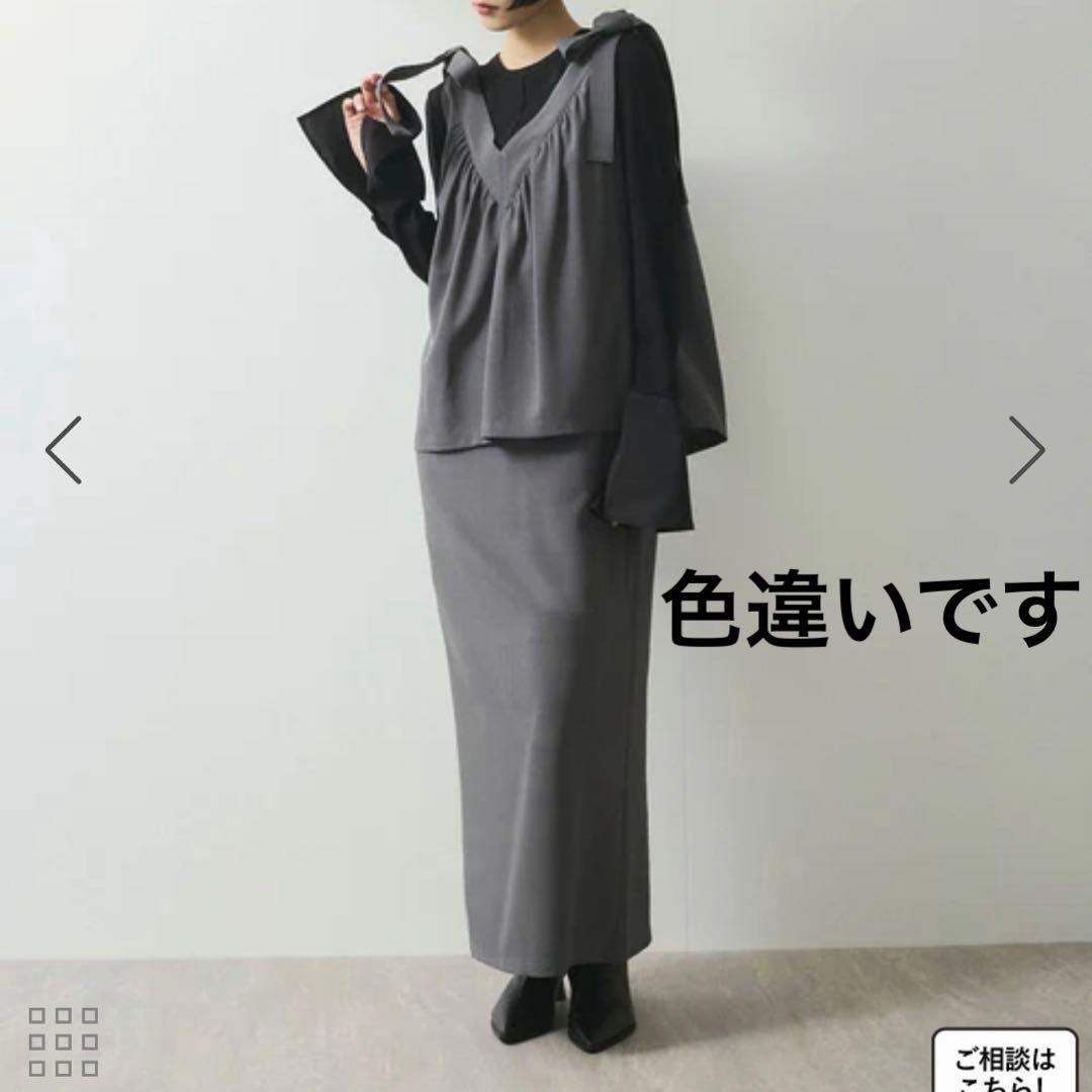 新品　ADAM ET ROPÉ FEMME ショルダーリボンワンピース