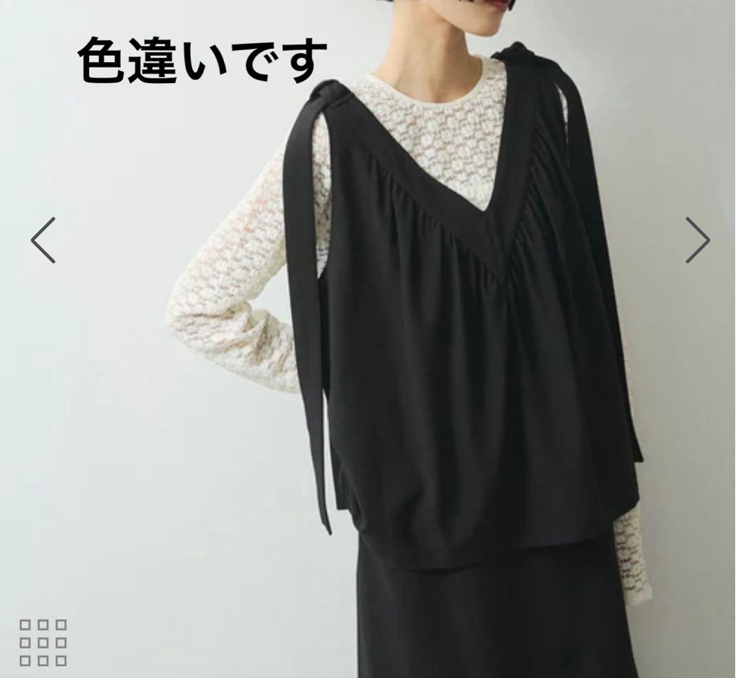 新品　ADAM ET ROPÉ FEMME ショルダーリボンワンピース