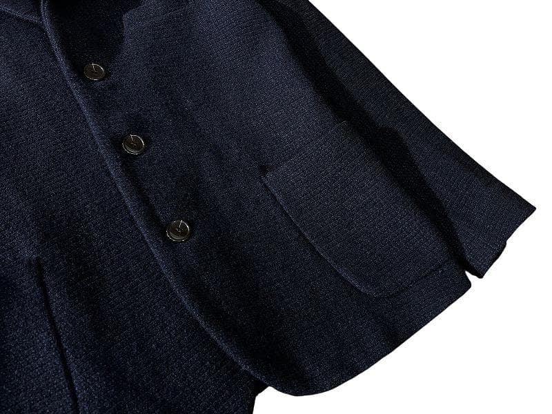 ブルーブルー ジャパン 肉厚編み ウールニット 3B テーラード ジャケット L