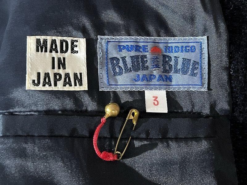 ブルーブルー ジャパン 肉厚編み ウールニット 3B テーラード ジャケット L