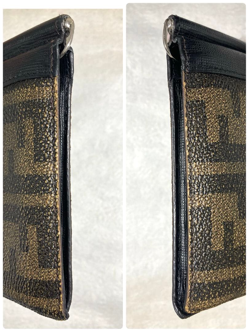FENDI フェンディ　ズッカ柄　マネークリップカードケース