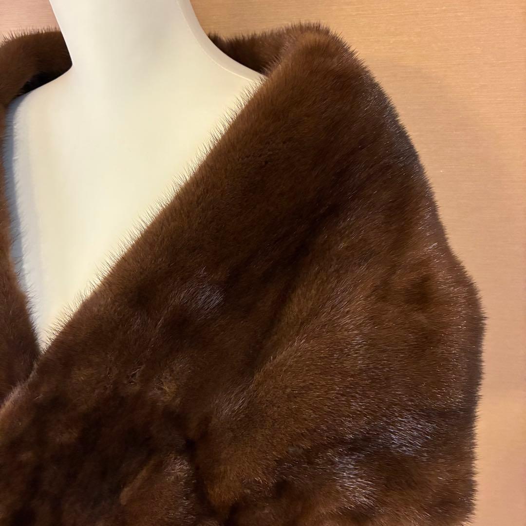 カナダ製 ミンクファーショール 本毛皮 ハンドウォーマー付き
