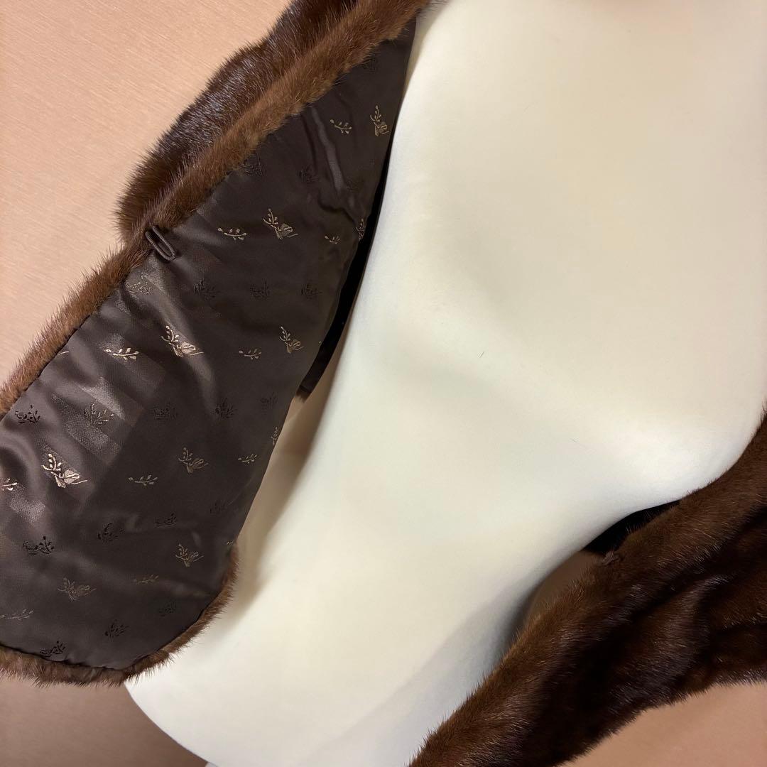 カナダ製 ミンクファーショール 本毛皮 ハンドウォーマー付き