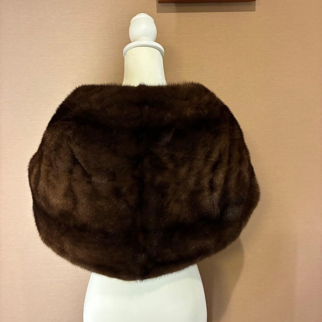 カナダ製 ミンクファーショール 本毛皮 ハンドウォーマー付き