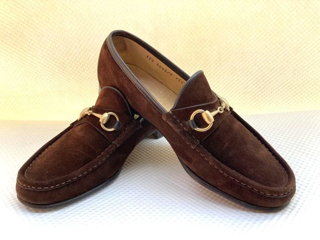 グッチ不朽の最高傑作 ダークブラウンスエード×ゴールド ビットローファー