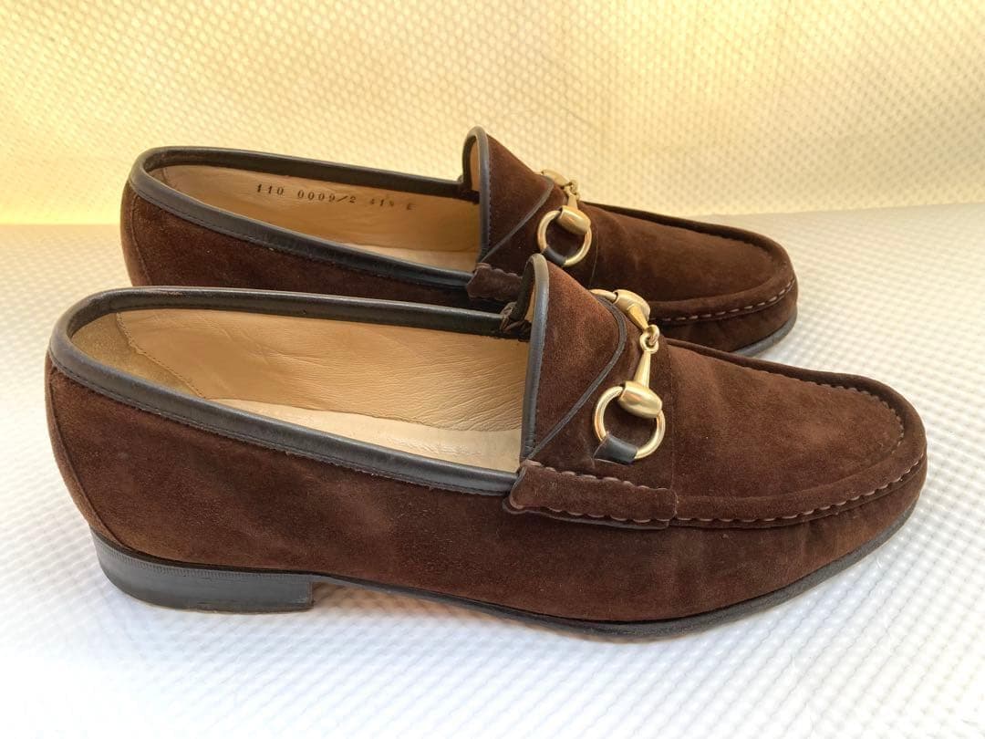 グッチ不朽の最高傑作 ダークブラウンスエード×ゴールド ビットローファー