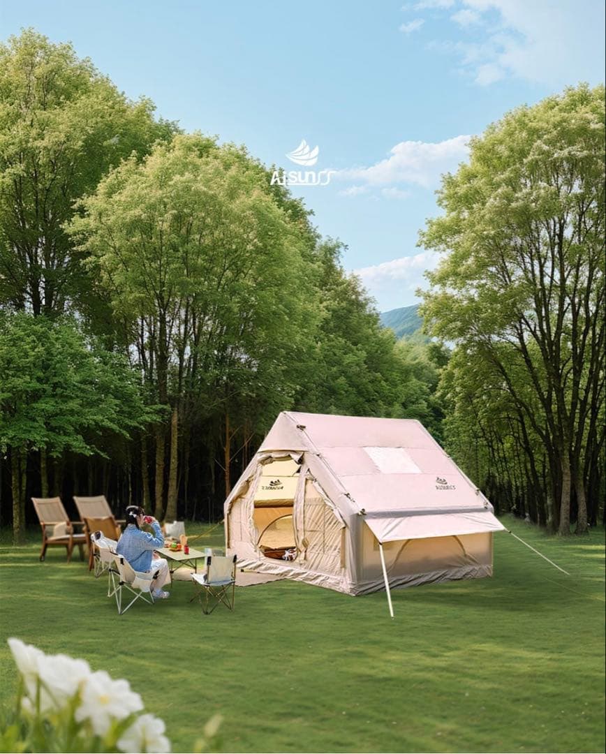 AISUNSS エアテント／インフレータブルテント（3〜4人用・スカイライト付き
