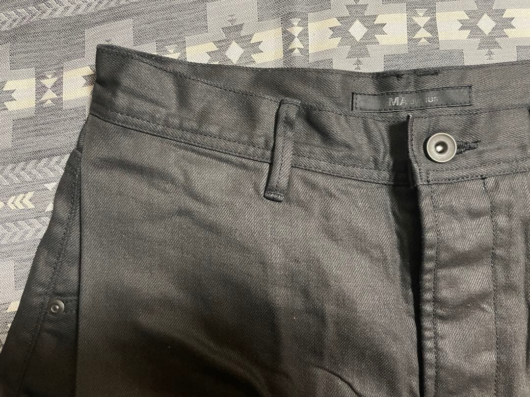 MA_JULIUS 15SS コーティングデニム クロップドパンツ