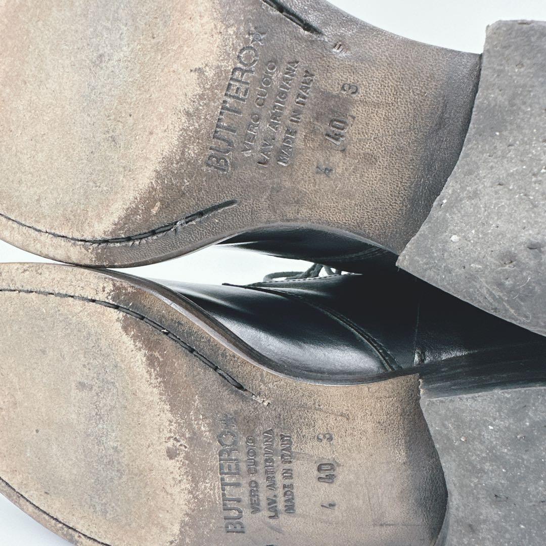 BUTTERO レースアップブーツ 本革 イタリア製 Y2K ブラック 40