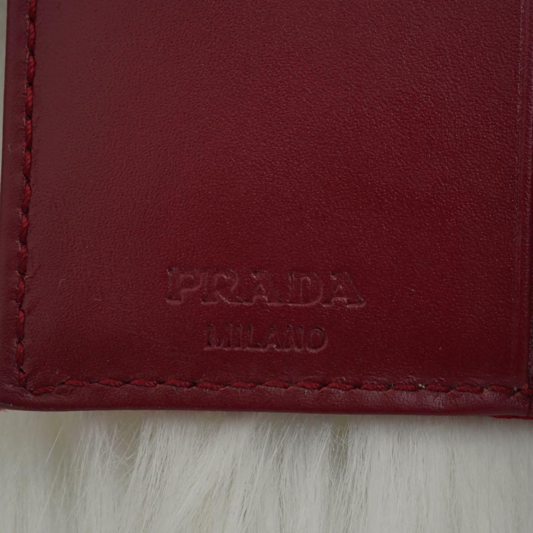新品同様/未使用級　PRADA プラダ　キーケース　ナイロン　三角ロゴ　レッド