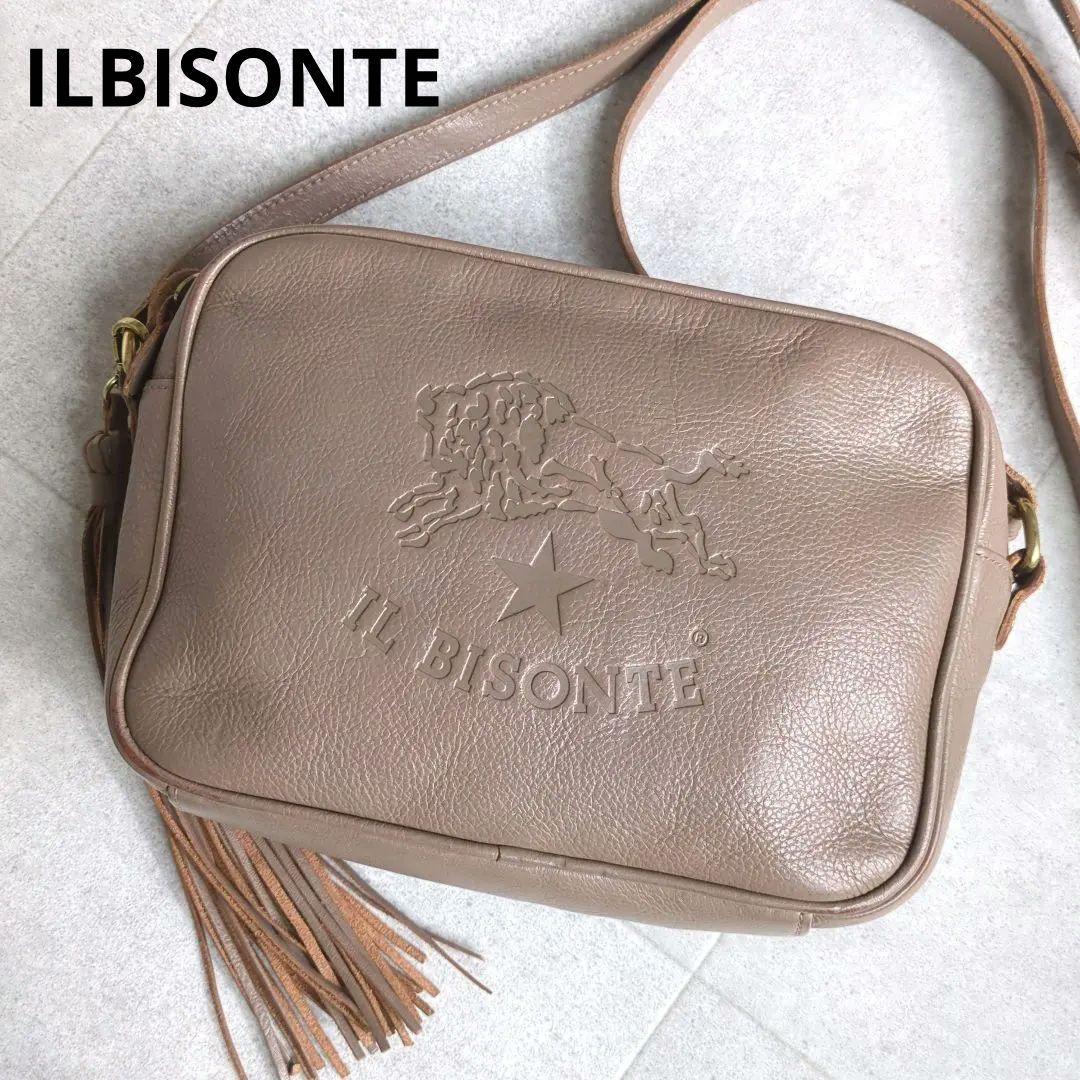 美品✨ イルビゾンテ 本革 ショルダーバッグ カメラバッグ デカロゴ フリンジ