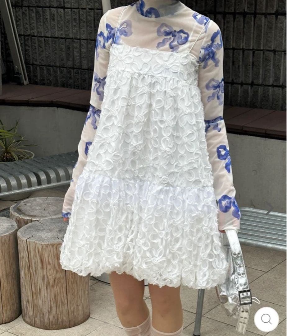 トップス FLOWER TULLE BALLOON TUNIC / POPPY