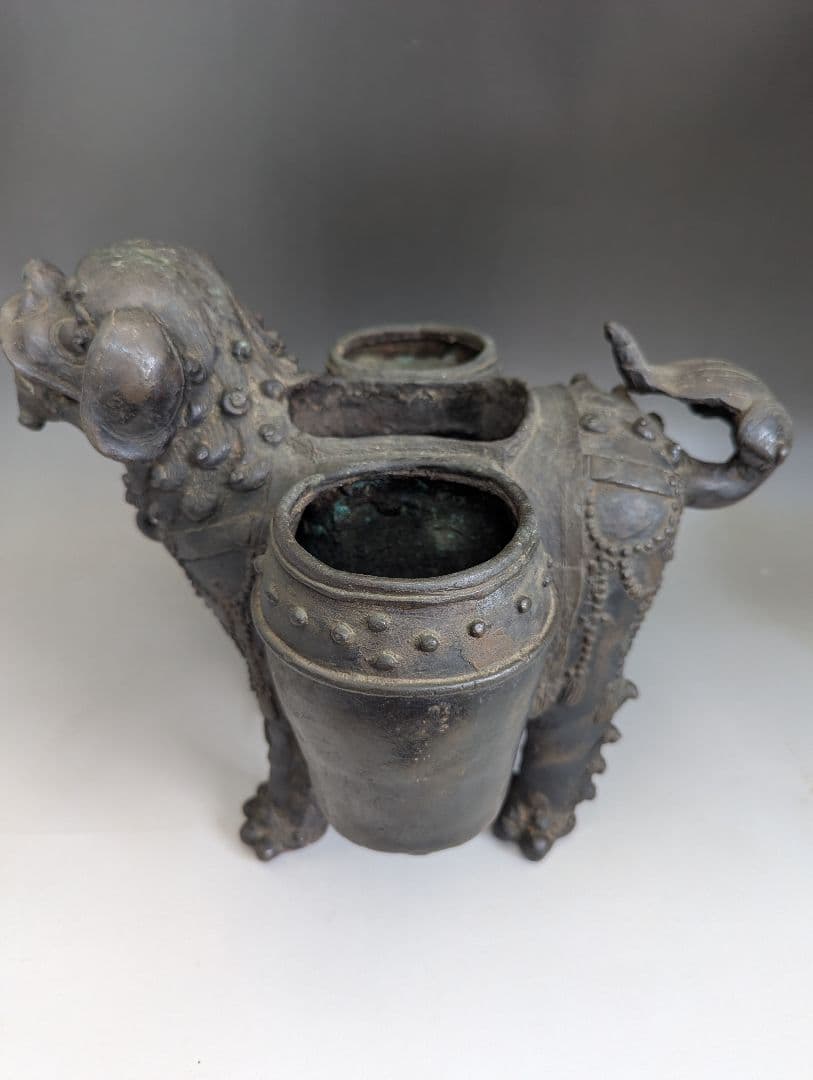 中国古美術 古玩 銅製 獅子香炉